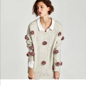 Zara Pom Pom  oversize sweater